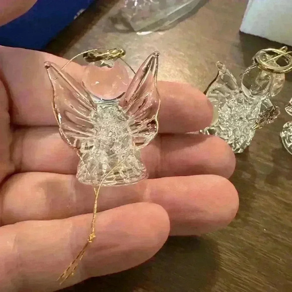 Spunglass Angel Christmas Ornaments. 2 Boxes. 6 Total Angels. Gold Accents. 1.5” - Picture 3 of 7